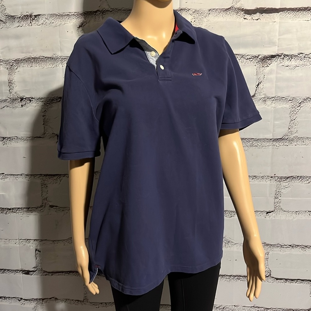 Men’s Vineyard Vines Navy Blue Golf Shirt Size Large